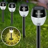 Bawoo Lampada Solare Giardino Esterno 8pcs LED Luci per Prato. Lampade Terra IP65 Impermeabile Faretti Solari, Inox Paesaggio Strade (Bianco Caldo)