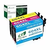 Greenjob 604XL Compatibili per Epson 604 XL Colori per Expression Home XP-2200 XP-2205 XP-3200 XP-3205 XP-4200 XP-4205 Workforce WF-2910 WF-2930 WF-2935 WF-2950 (1 Ciano, 1 Magenta, 1 Giallo)