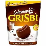 Grisbì Cioccolato - Biscotti di Croccante Pasta Frolla al Cacao, Ripieni di Morbida Crema al Cioccolato, Ideali per Colazione, Confezione da 20 Biscotti, 250 gr