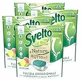 4x Svelto Powered By Nature Tutto in 1 Pastiglie per Lavastoviglie Pulizia Eccezionale Profumo Agrumi con Ingredienti di Origine Naturale - 4 Confezioni da 25 Pastiglie