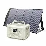 ALLPOWERS R600 299WH LiFePO4 - Generatore solare a batteria, 2 x 600 W (punta 1200 W), uscita AC, con pannello solare da 200 W, alimentazione mobile per giardino, viaggio, campeggio, camper, emergenza