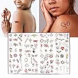 ZJchao Tatuaggi Temporanei Stencils Professionali, Set di Tattoo Stencil per Tatuaggi Glitterati, 100pezzi riutilizzabili Glitter Tattoo Stencils Set, per il viso corpo Libro (Libro 10)