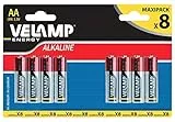 Velamp LR6/8BP Blister di 8 Pile Alcaline Stilo LR6 AA, 1.5V, Rosso