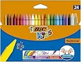 BIC Kids Pastelli Colorati, Plastidecor, Colori per Bambini a Casa e a Scuola, Colori Assortiti, Astuccio Scuola, Confezione da 24 unita