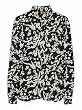 VERO MODA Vmeasy LS R1 Wvn Ga-Maglietta Camicia, Black/AOP: cila, L Donna