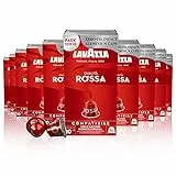 Lavazza, Qualità Rossa, 100 Capsule di Caffè in Alluminio Compatibili con Macchine Nespresso Original, con Note di Cioccolato e Frutta Secca, Arabica e Robusta, Intensità 10/13, Tostatura Media