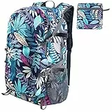 QKTYB Zaino Ultraleggero Pieghevole 40L da Hiking Zaino Ripiegabile Resistente all'Acqua con Strisce Riflettenti Scomparto per il Bagnato/Asciutto per Donna Uomo Viaggio Campeggio Città Sportivo
