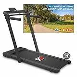 YM Tapis Roulant Elettrico 18 km/h, Superfice Corsa XXL, Marchio Italiano, Pieghevole, 2 Sistemi di Controllo (TASTI o GESTUALE), APP Interattive Kinomap Zwift etc, Bluetooth, NEXT 8000 NERO Your Move