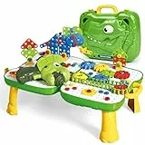 deAO Mosaico 3D Puzzle Chiodini con Elettrici Trapano, 250 Pezzi Giocattoli Costruzione Trapano Cassetta Attrezzi, Montessori Regalo e Giocattolo Educativo Creativo per Bambini 3 4 5 6 7 8 Anni