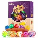 Chiwava 48 Pezzi 4cm - 4,5 cm 8 Tipi Giochi Gatto Palle Giocattoli per Gatti con Campana tintinnare inseguire avventarsi in plastica Palla Giochi per Gatto Gattini Colori Assortiti