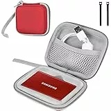 ProCase Custodia per Samsung Memorie T7 / T7 Touch SSD Esterno Portatile da 500GB 1TB 2TB Unità a Stato Solido Esterna Hard Disk, Borsa per Il Trasporto -Rosso