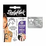 BodyMark By BIC, Stencil per Tatuaggi Temporanei, Tattoo e BodyArt con 16 Disegni, Bisex, 10 Unità, per Feste, Eventi e Compleanni