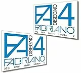 Fabriano F4 Liscio Album da Disegno, 24 x 33 cm, Set da 2 Blocchi