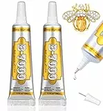 Colla Industriale B7000, Kit da 2 Tubetti da 15ml - Adesivo Trasparente, Flessibile e Impermeabile per Elettronica, Gioielli, Progetti Fai-da-te e Altro - Resistenza Elevata e Resistenza agli Urti