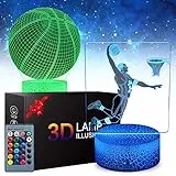 Zeaky Luce notturna 3D per il basket, lampada a LED con 2 modelli e 16 colori cangianti e telecomando, regalo di compleanno per Natale