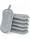 Spugna Piatti lavabile Cucina AntiGraffio Spugna Abrasiva Con 2X Extra Resistente Spugna Anti Grasso Fibra e microfibra, efficacia pulente, 6 Spugna.