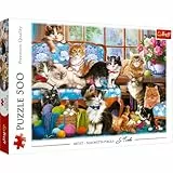 Trefl 500 Pezzi-Gatti, Moderno Fai Da Te, Intrattenimento Creativo, Divertimento, Classici con Animali, per Adulti e Bambini dai 10 Anni Puzzle, Colore Famiglia, 37425