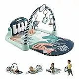 Fisher-Price - Palestrina Baby Piano 4 in 1, tappetino con pianoforte musicale e giocattoli per il gioco distesi sul pancino, cerbiatto blu [esclusiva Amazon], giocattolo per bambini 0+ Mesi, HKX37