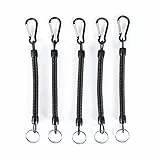 Alomejor pesca cordini boating 5PCS pesca corde sicura pinze lip grip Tackle strumenti di pesce per pesca canottaggio trekking, campeggio, caccia Tools, Nero