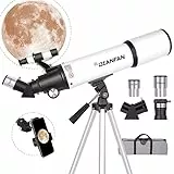 Dianfan Telescopio,Telescopio Astronomico 80mm Apertura 600 mm per Adulti, Telescopio Professionale Rifrattore Ad Alta Potenza per Bambini e Principianti,con Treppiede, Adattatore Telefono e Borsa