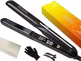 ANGENIL piastre piastra per capelli viaggio portatile donna, Piastra e arricciacapelli 2 in 1 professionali, piastra lisciante per i capelli ceramica keratin, Styling liscio e mosso, LCD, 150-230°
