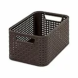 CURVER 205824 Style - Cesto per sistemazione, Effetto Rattan, Misura S, Polipropilene di seconda Generazione