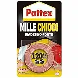 Pattex Millechiodi Tape, nastro biadesivo extra forte per applicazioni permanenti, nastro adesivo di montaggio per interni ed esterni, 19 mm x 1,5 m