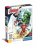 Clementoni Supercolor Marvel Avengers-60 Pezzi Bambini 4 Anni, Cartoni Animati, Puzzle Supereroi-Made In Italy, Multicolore, 26193