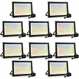 Probapro 10pcs 200W LED proiettore all'aperto, IP66 impermeabile LED proiettore all'aperto Luce bianca fredda, temperatura di colore regolabile (6000K/3000K/4000K).proiettore all'aperto per cortile