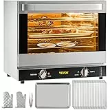 VEVOR Mini forno, 66 l, forno da 65-250 °C, forno a 4 strati, 58 x 55 x 50 cm, forno elettrico 0-120 minuti, friggitrice ad aria calda, forno, grill, tostapane