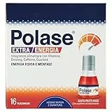 Polase Extra Energia, Integratore Alimentare con Vitamine, Ginseng, Caffeina e Guaranà, Gusto Frutti Rossi, 16 Flaconcini