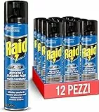 Raid 12 Spray Mosche e Zanzare Insetticida, Antizanzare e Antimosche - 12 Pezzi da 600ml