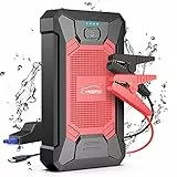 YABER Avviatore Emergenza per Auto, 1200A Booster Avviamento Auto Portatile(Fino a 6L a Benzina o Diesel da 5L) Avviatore Batteria per Moto/Auto Impermeabile IP66 Power Bank con Torcia LED