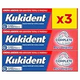Kukident Complete Crema Adesiva, Colla per Denti per Dentiere Totali e Parziali, 3 Confezioni da 35g, Sapore Menta Leggera, Tecnologia Antinfiltrazioni