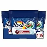 Dash Power Pods Detersivo Lavatrice In Capsule, 105 Lavaggi (35x3), Azione Extra-Igienizzante, Contro Sporco E Batteri, Efficace Anche A Freddo E In Cicli Brevi