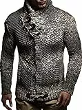 Leif Nelson Giacca Uomo in Maglia Cardigan Collo a Scialle LN-20738 Marrone Small