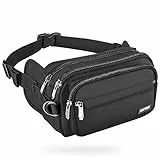 AGPTEK Marsupio Sportivo Uomo&Donna con 5 Tasche, Marsupio Lavoro Grande, Marsupio alla moda con RFID, Marsupio Portasoldi con Cintura Regolabile per Corsa, Campeggio, Viaggio