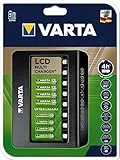 VARTA Multi Charger +, Caricatore per batterie ricaricabili in AA / AAA / 9V, ricarica a singolo slot, rilevamento di celle difettose, utilizzabile in tutto il mondo, 8 slot di ricarica