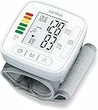 Sanitas SBC 22 Misuratore di Pressione da Polso - Misurazione Automatica della Pressione Sanguigna e del polso, funzione di avviso aritmie cardiache, Display LCD XL, 2x60 pozioni di memoria