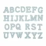 Lettere di toppe, 26 pezzi Patch di strass blu Patch di alfabeto A-Z Cucire su applique Abbigliamento Patch Patch