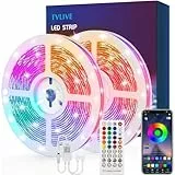 TVLIVE Striscia LED 15M, Luci Led RGB 5050 Bluetooth, Strisce LED Music Synchronization Controllo APP con 40 Tasti Telecomando 28 Modalità Modalità di Temporizzazione per Salotto, Cucina, Natale
