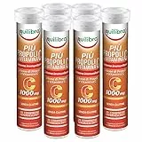 6x Equilibra Integratore per il Sistema Immunitario Più Propoli e Vitamina C Gusto Arancia Senza Glutine - 6 Tubetti da 20 Compresse