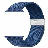 Nepfaivy Cinturino Compatibile con Apple Watch Cinturino 41mm 38mm 40mm, Cinturini di Nylon Ricambio Intrecciato per Donna Uomo, Cinturino Regolabile per iWatch Series SE/8/7/6/5/4/3/2/1(S, Blu)