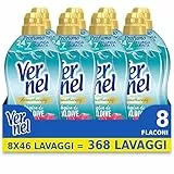 Vernel Aromatherapy Voglia di Maldive, Ammorbidente Lavatrice Concentrato, Sensazione di Profumo come appena lavato, 8 x 46 lavaggi, totale 368 lavaggi