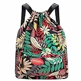 Comius Sharp Borsa con coulisse, Zaino Palestra, Sacca Sportiva Impermeabile Scuola, da Viaggio (Red Maple Leaf)