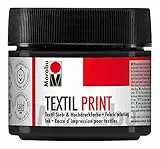 Marabu 17030050974 - Stampa in tessuto, 100 ml, colore nero a base d'acqua, inodore e resistente alla luce, per tessuti chiari e scuri