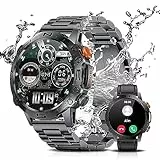 LIGE Orologio Smartwatch Uomo, 1,43' HD AMOLED Smartwatch con Chiamata Bluetooth Assistente Vocale Monitor della Frequenza Cardiaca Sonno SpO2, 360mAh 5ATM Impermeabile Smartwatch iOS Android, Nero