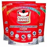 Omino Bianco - Additivo Smacchiante Lavatrice 5 Azioni in 1 Idrocaps, Capsule Idrosolubili per Bucato, Smacchiatore Igienizzante, 3 Confezioni x 10 Caps