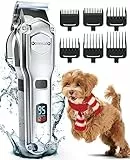 oneisall Tosatrice per cani pelo lungo professionale, IPX7 impermeabile Rasoio per cani/Gatti con potente motore a 6700 giri/min, adatto per peli di animali domestici spessi e opachi