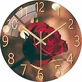 SWECOMZE Moderno orologio da parete silenzioso, grande, diametro 30 cm, senza ticchettio, silenzioso, per soggiorno, cucina, ufficio (E)